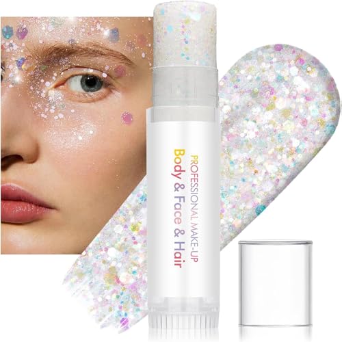 3Pc Waterproof Face Glitter Stick Set - Silver & Black