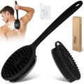 Silicone Back & Body Scrubber Set - Dual-Side, 13.4'' Long Handle