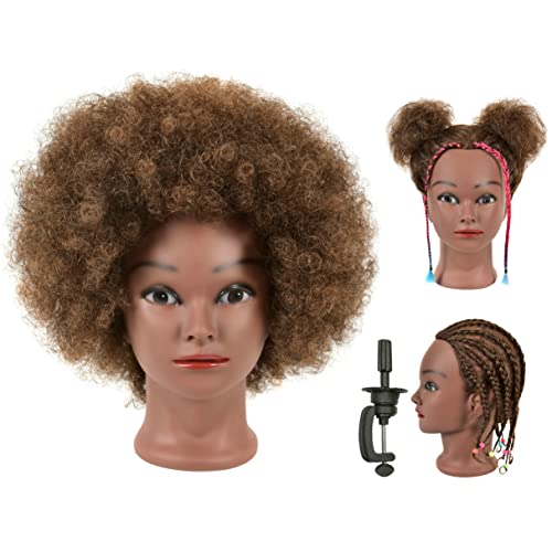 Afro Kinky Curly Human Hair Mannequin Head with Stand