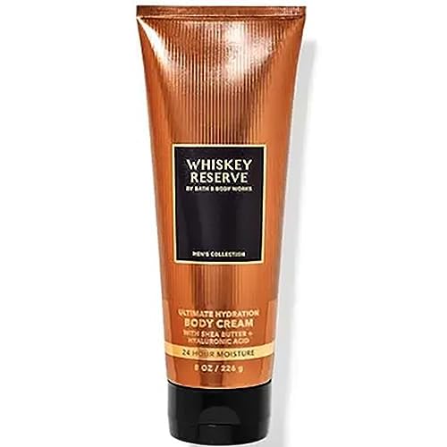 Bath and Body Works Hyaluronic Acid Body Cream For Men 8 Ounce (Whiskey Reserve)