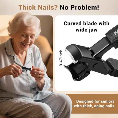 New Huing Toenail Clippers for Seniors, 8-Piece Nail Clippers Set for Thick & Ingrown Toenails, Great Gift for Parents Hunsband Wife, Included Leather Case