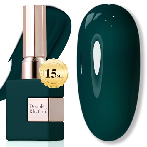 Double Rhythm Deep Green 15ML Sheer Gel Polish - Same Color, Soak Off, Salon DIY