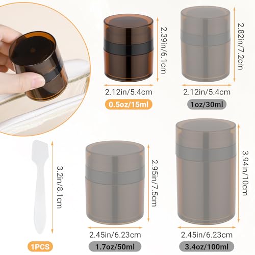 Segbeauty Mini Airless Pump Jars - 3pcs 15ml Refillable Containers