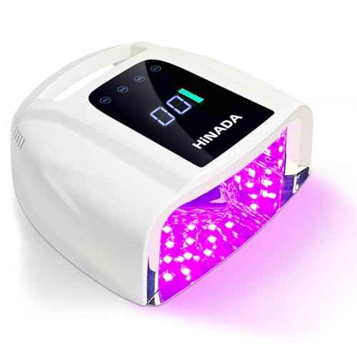 ?HiNADA Professional 96W Rechargeable UV LED Nail Lamp & Cure Light with Smart Sensor - Cordless Fast Curing Gel Polish Dryer for All Gel Types, 4 Timer Modes Portable for Home Salon Travel
