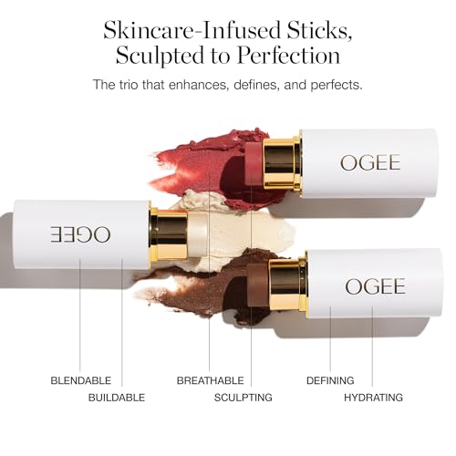 Ogee Face Stick Trio - Organic Contour, Blush & Highlighter