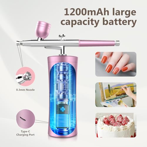 Cordless Airbrush Kit with Compressor | 0.3mm Nozzle
