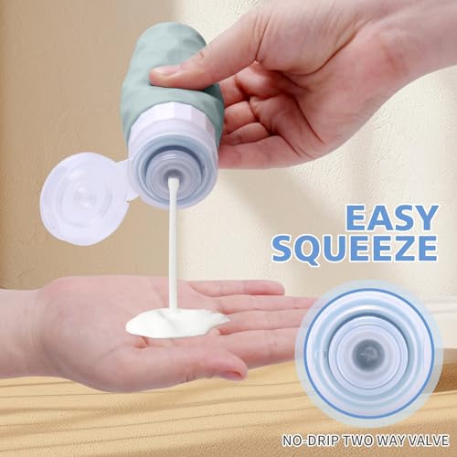 Silevoler TSA Approved Travel Bottles - 4 Pack Silicone 3oz