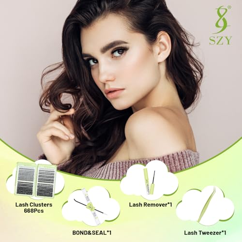Eyelash Clusters Kit 668 Pcs with Bond, Seal & Remover