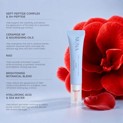 NUNA Camellia Tone Eye Cream - Hydrating Anti-Aging Formula, 0.51 fl oz