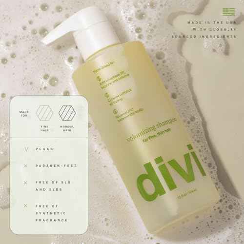 Divi Volumizing Shampoo for Women and Men - Lightweight Volume Shampoo for Fine Hair - Formulated to Cleanse, Nourish and Balance the Scalp