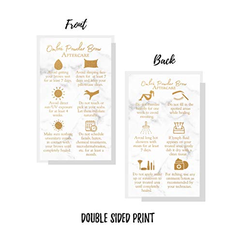 Ombre Powder Brow Aftercare Cards | 50 Pack | 2x3.5"