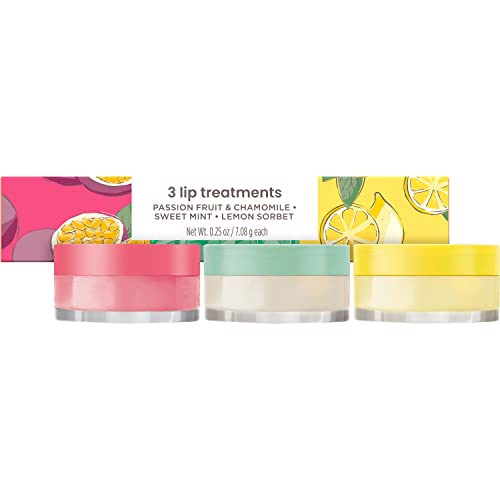 Burt's Bees Lip Mask Set, Mother's Day Gifts for Mom - Overnight Intensive Treatment Revives & Nourishes for All Day Hydration, Passion Fruit & Chamomile, Sweet Mint & Lemon Sorbet