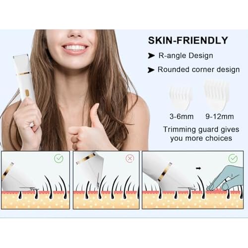 ele ELEOPTION Electric Razors for Women 5-in-1 Waterproof Wet Dry Electric Shaver with USB Charge Dock, Legs Hair Remover, Body Shaver for Beard Bikini Trimmer for Women White