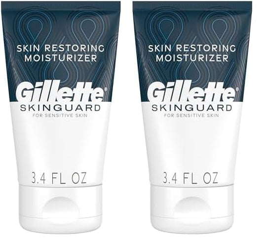 Gillette SkinGuard Face Moisturizer for Men, 3.4 oz Skin Restoring Moisturizer with Shea Butter and Vitamin E (Pack of 2)