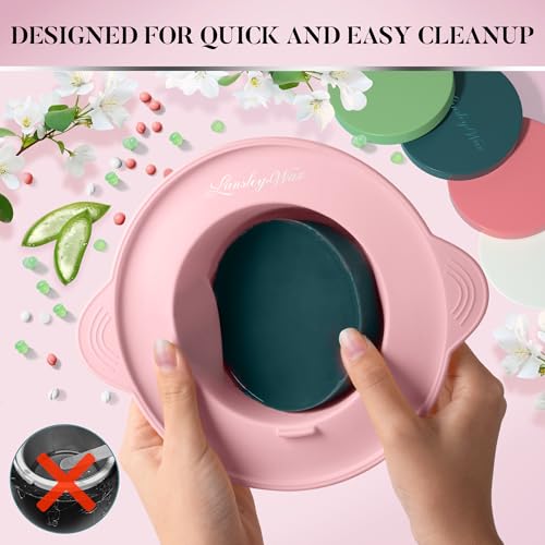 LANSLEYWAX Digital Waxing Kit for Women Men - Water Pink Waxing Machine with 39 Accessories - Hard Wax Kit for Arm Leg Brazilian Bikini Face Sensitive Skin, Wax Warmer Hair Removal for Home/Salon Use