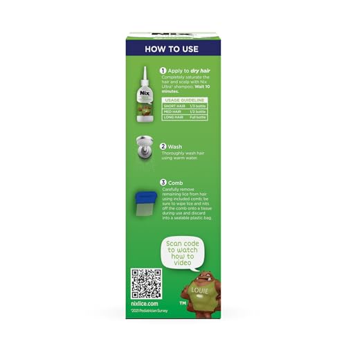 Nix Ultra Superlice Treatment Shampoo with Lice Comb, 4 Fl Oz
