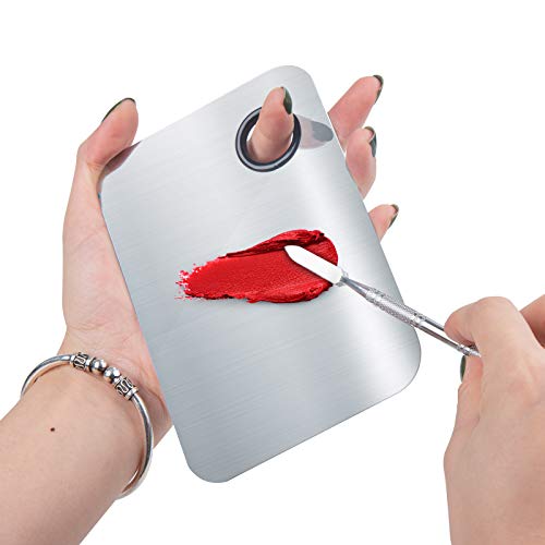 Makeup Mixing Palette Stainless Steel Square Spatula Tool - 1 Pcs