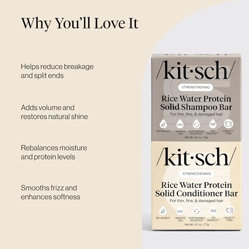 Kitsch Rice Water Solid Shampoo & Conditioner Bar Set (2-Piece)