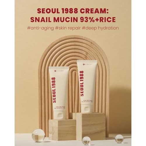 K-SECRET SEOUL 1988 Snail Mucin 93% Cream ? Concentrated Yet Lightweight Formula Infused with 93% Snail Mucin | Non-Sticky & Fast-Absorption Facial Cream | Korean Skincare, 100ml / 3.38 fl oz