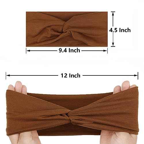 XTREND 6 Pcs Women's Headbands Twisted Cross Elastic Head Bands Yoga Workout Headband Non-Slip Sweat Soft Headbands Solid Color Simple Versatile Hair Accessory Hairbands