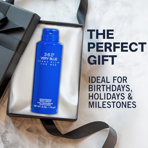 Perry Ellis 360° Very Blue Body Spray for Men | 6 oz