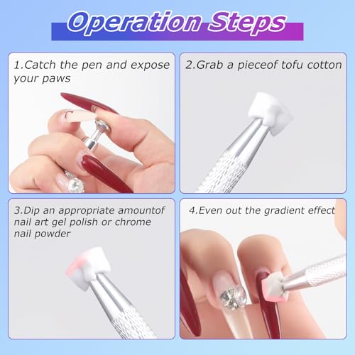White 150 Pcs Soft Nail Sponges & Grabbing Pen Nail Art Tools