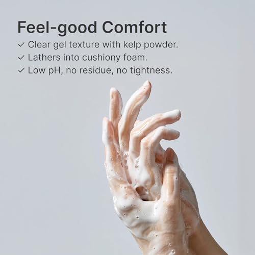 pH Balanced Gel Cleanser, Hydrating Korean Foaming Face Wash with Algae11 & Kelp Powder, Gentle Deep Cleanser for Oily or Sensitive Skin, Non-Comedogenic K-Beauty, 100ml / 3.38 fl.oz.