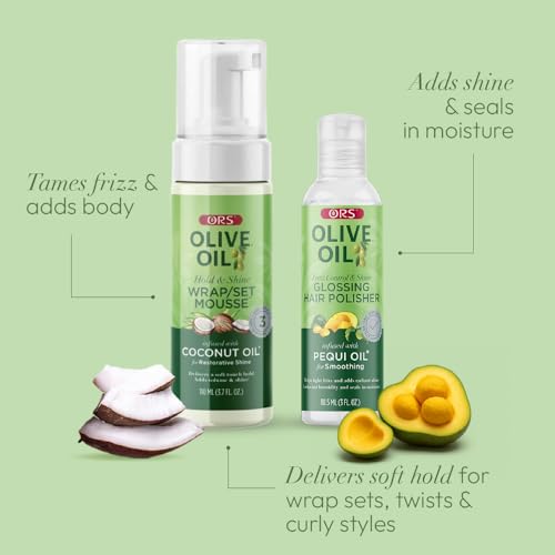 ORS Olive Oil Hair Polisher & Mousse Set for Frizz Control