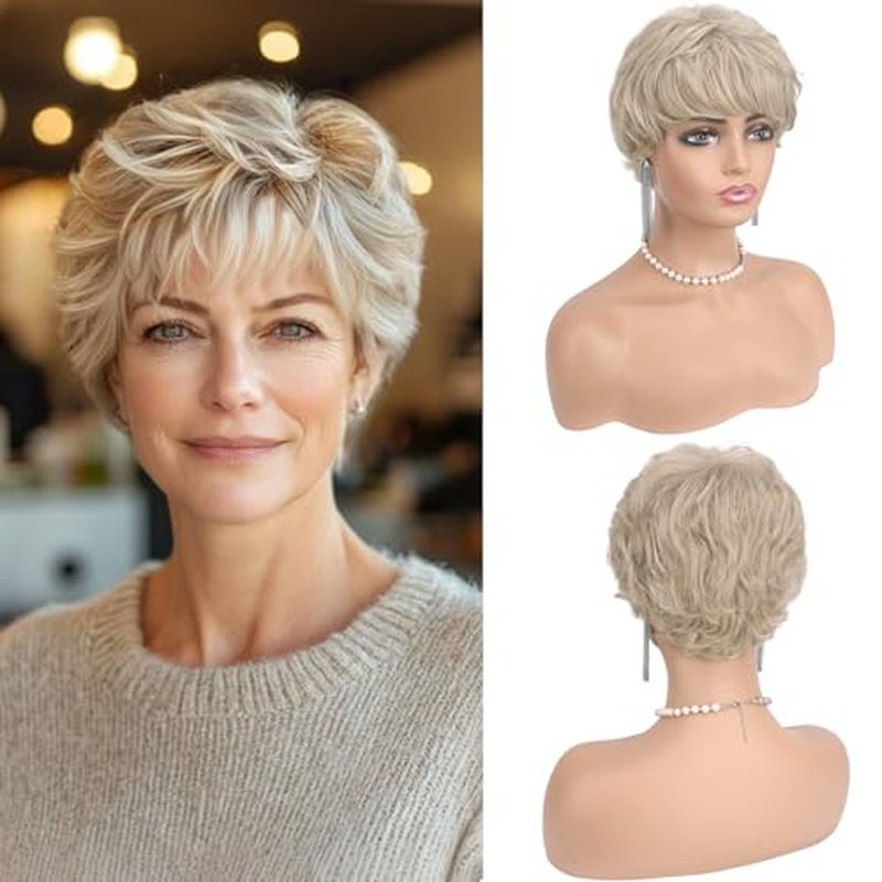 Haloo Blonde Pixie Wig - Short Layered Synthetic Hair