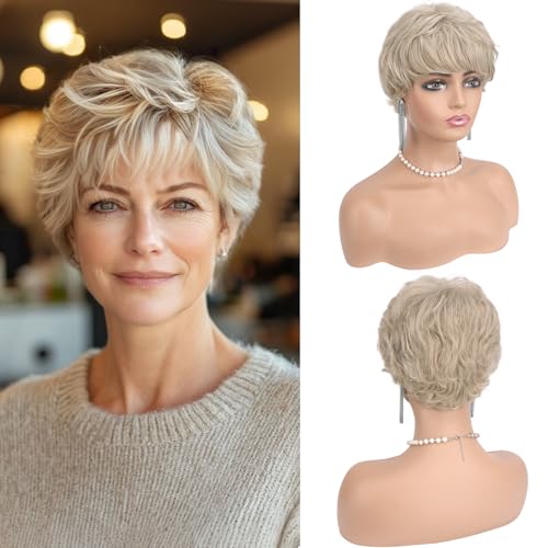 Haloo Blonde Pixie Wig - Short Layered Synthetic Hair