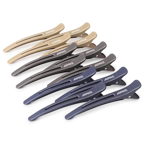 AIMIKE No Crease Duck Billed Hair Clips with Silicone Band 12pc Set