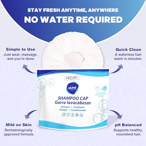 MedVance Rinse Free Shampoo Cap - No Water Hair Wash (Pack of 3)