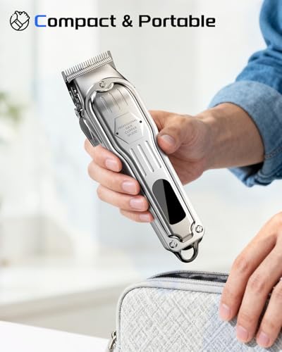KIKIDO Professional Cordless Hair Clippers for Men - 10 Combs & LCD Display
