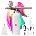 MULLIGANO Cordless Airbrush Kit with Compressor, Dual Battery