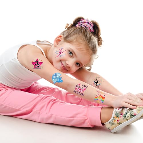 Konsait 96PCS Gymnastics Temporary Tattoos Party Favors