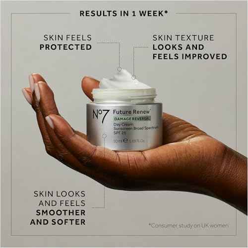 No7 Future Renew Damage Reversal Face Cream with SPF 25 - Anti Aging Face Moisturizer with Skin Firming Benefits - Formulated with Peptide Technology to Protect, Repair & Intensely Hydrate (1.69 Oz)