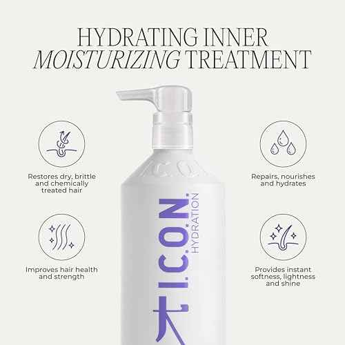 I.C.O.N. Inner Home Moisturizing Hair Treatment, Deep Nourishing & Hydrating Cream for All Hair Types, Repairs & Restores Strength & Elasticity, Revives Dry and Damaged Hair, 33.8 oz