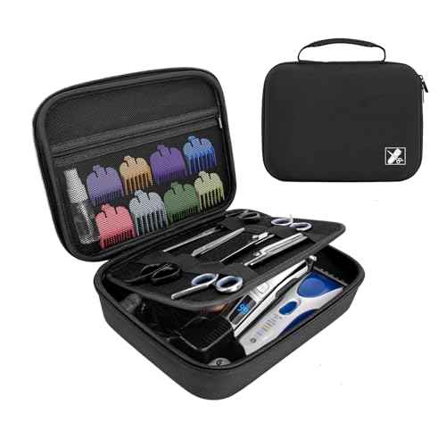 Hard Clipper Case for Barbers, Hair Clippers Travel Case for Hatteker/Oneisal/Wahl 5star/Andis Razor Guard Grooming Kits, Hair Cutting Barber Supplies Holder, Trimmer Organizer Storage Bag