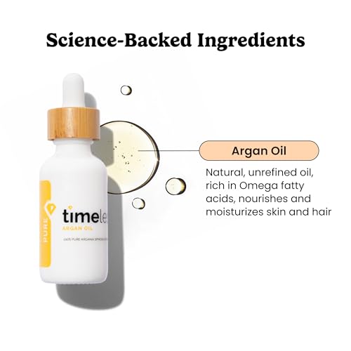 Timeless Skin Care Argan Oil - 100% Pure Argan Oil for Face & Hair Care - For Dry Skin - Fragrance-Free - Use with Moisturizer or Hair Products - 8 oz