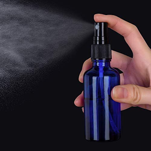 2oz Glass Spray Bottles for Essential Oils, Blue 3-Pack