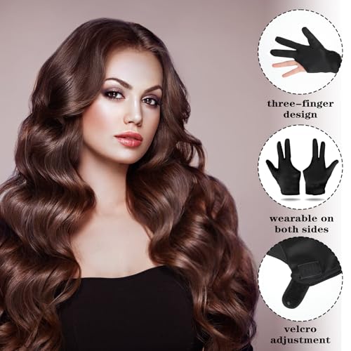 Heat Resistant Hair Styling Gloves - 3 Finger Cotton Mittens