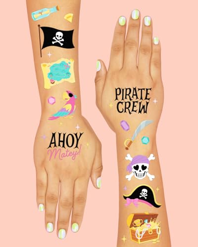 xo, Fetti Pirate Crew Temporary Tattoos - 48 Gold Foil