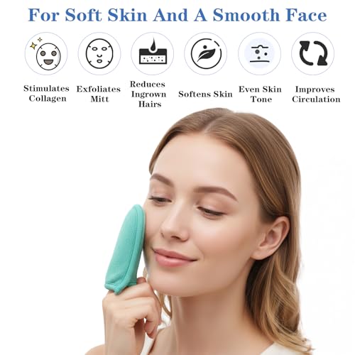 4-Pack Exfoliating Gloves for Face & Body, Plant Fiber Scrubber Mitts
