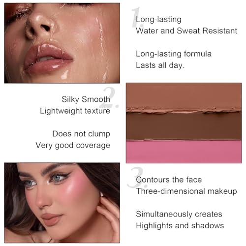 Contour Stick Makeup Kit, 6 Colors with Highlighter & Bronzer