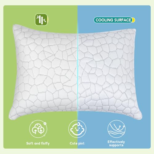 SUPA MODERN Cooling Bed Pillows for Sleeping 1 Pack Shredded Memory Foam Pillows Adjustable Cool Pillow for Side Back Stomach Sleepers Luxury Gel Pillows Toddler Pillow with Washable Removable Cover