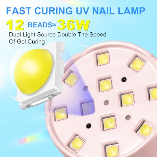 MEKK 36W Gooseneck UV Nail Lamp - Cordless, Auto Sensor, Portable