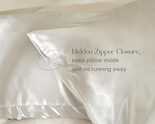 Yanibest Satin Pillowcases 2-Pack for Hair & Skin Protection with Zipper