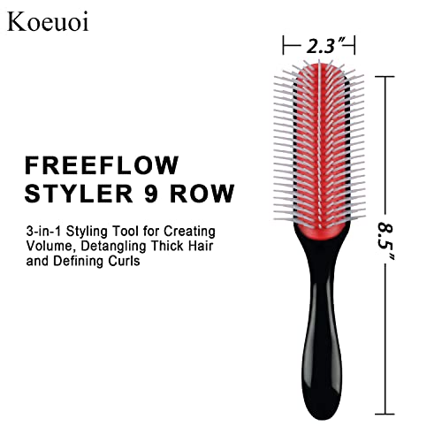 9-Row Curly Hair Brush for Detangling & Styling