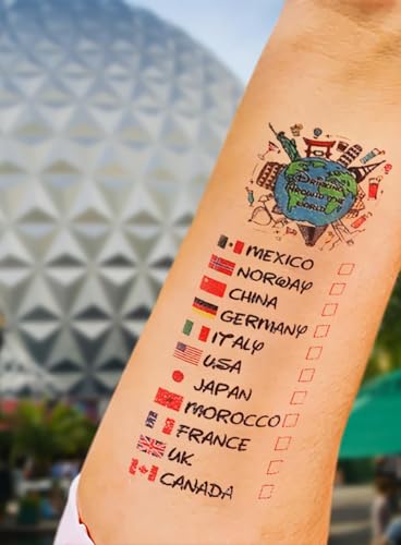 Epcot Temporary Tattoos - Pack of 8 Country Markers