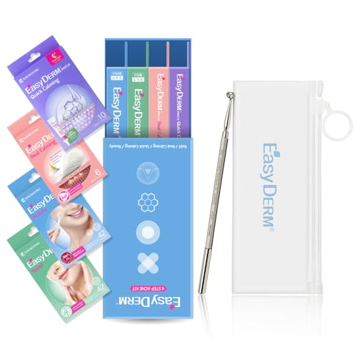 EasyDerm 4-Type Acne Patches Variety Set + Pimple Popper Tool